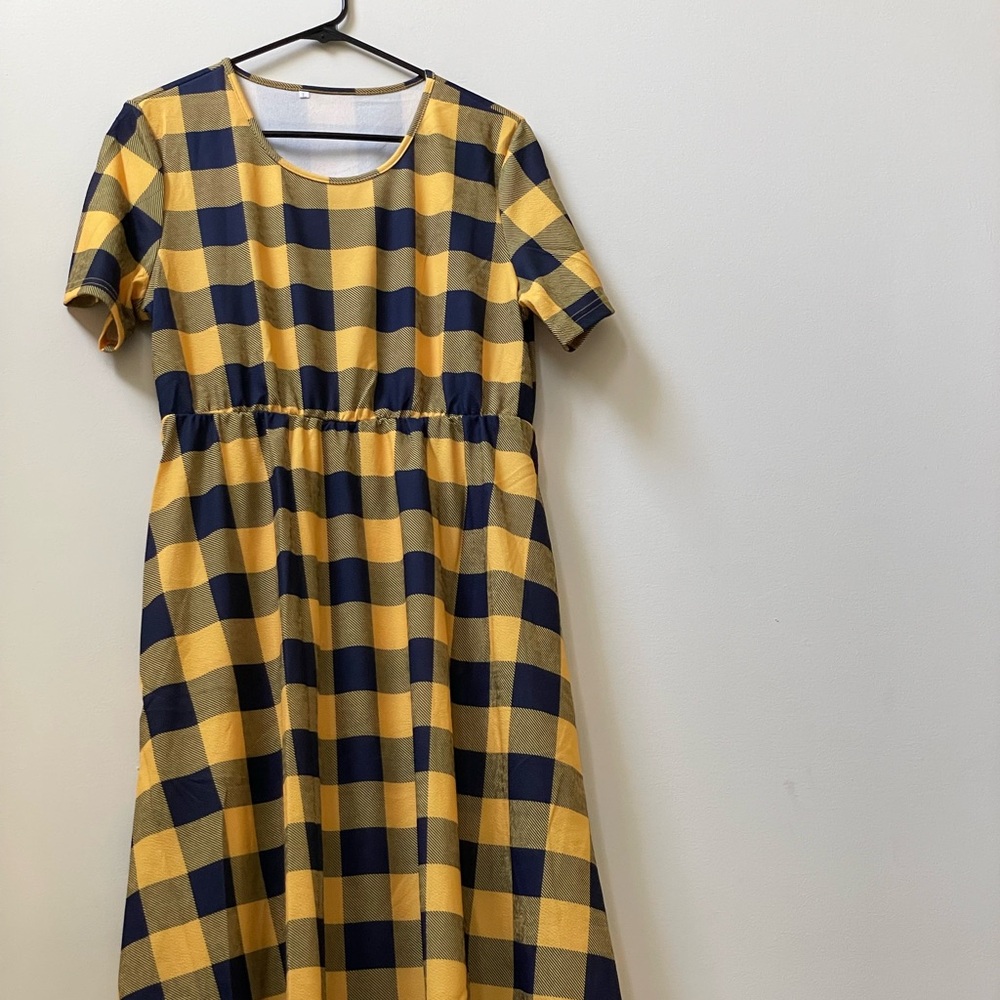 Yellow plaid dress